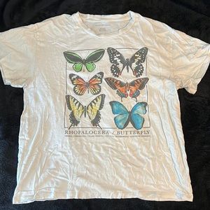 oversized butterfly graphic tee